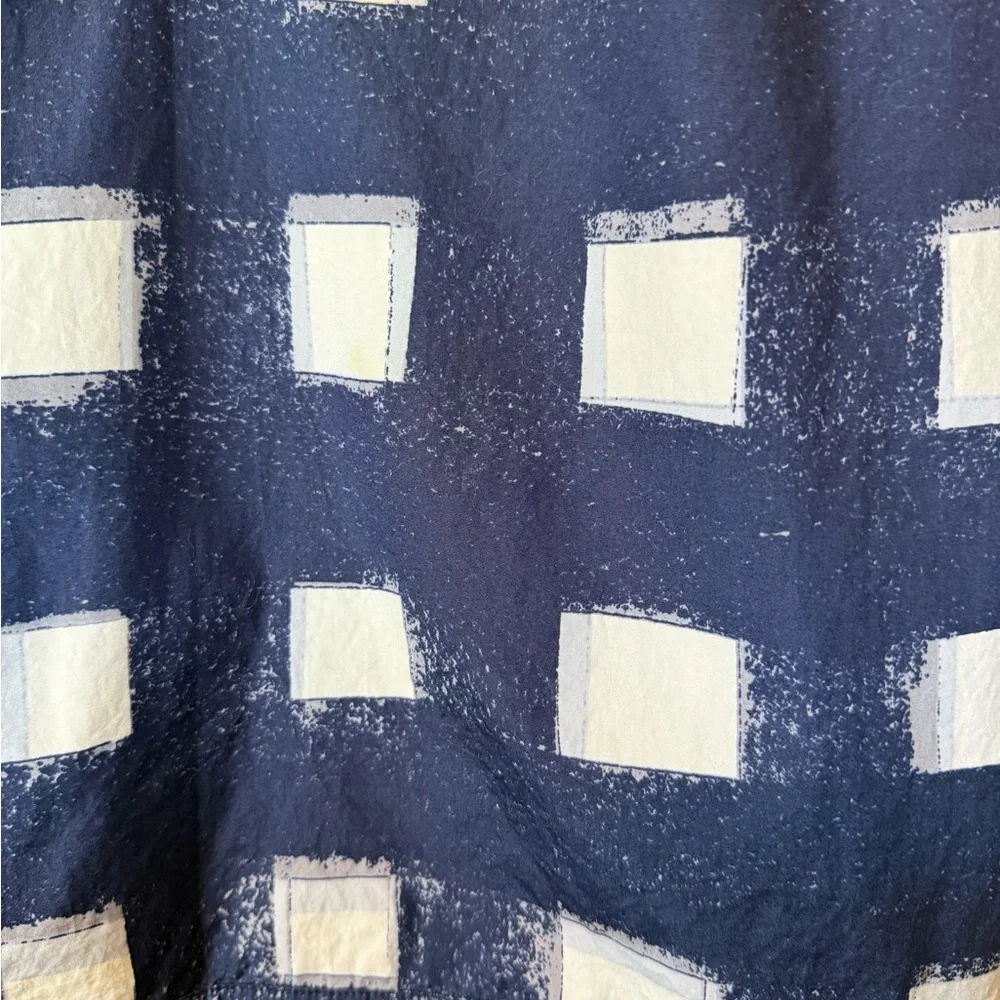 Tory Burch V Neck Checkered Cotton Oversized Antibes Blouse Size 2 - Picture 4 of 8